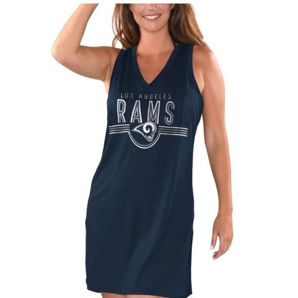 Other - NEW L.A. Rams Womens Swim Beach Cover Up NWT Navy V-Neck Sleeveless Medium